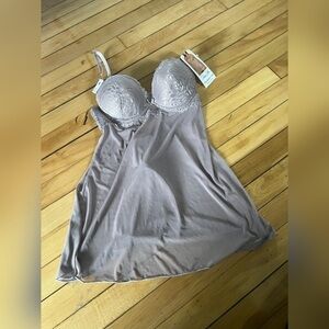 NWT‎ Renee Rofe Chemise Slight push up light grey/purple set